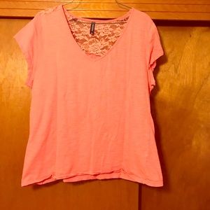 Coral colored tee-shirt
